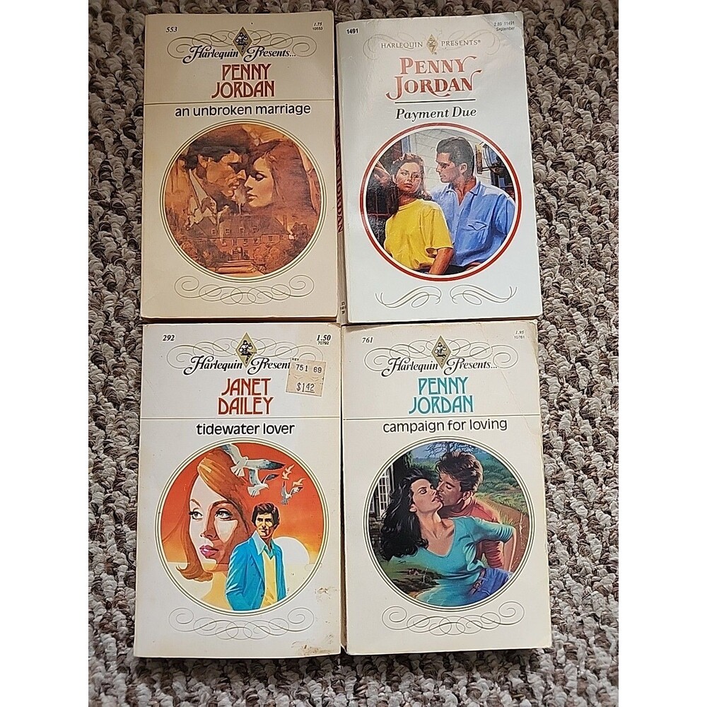 Harlequin Presents Lot of 4 Romance Paperbacks Penny Jordan 3 Janet Dailey 1